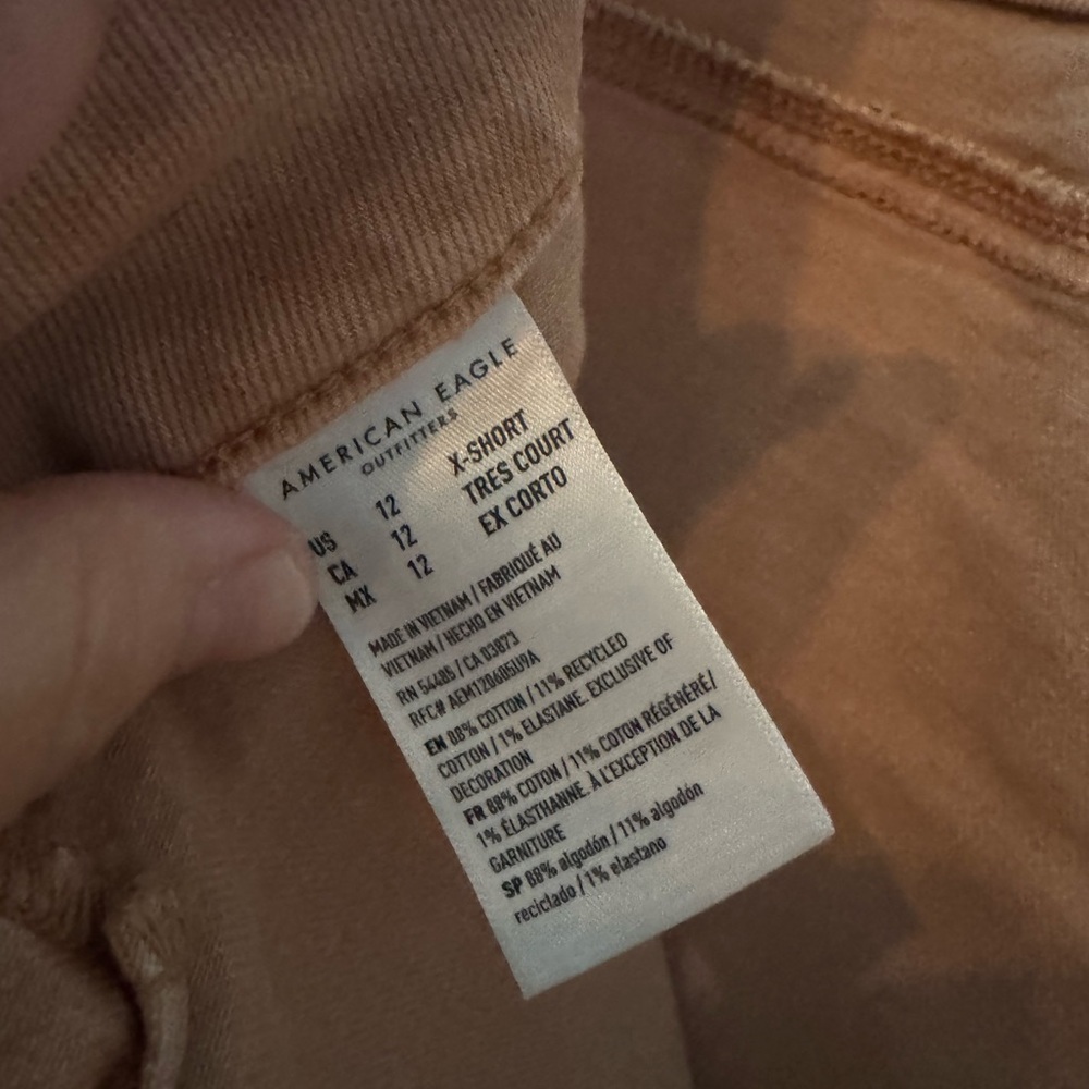 American Eagle Outfitters Faded Peach/Tan Stretch Flare Jeans - Picture 6 of 6